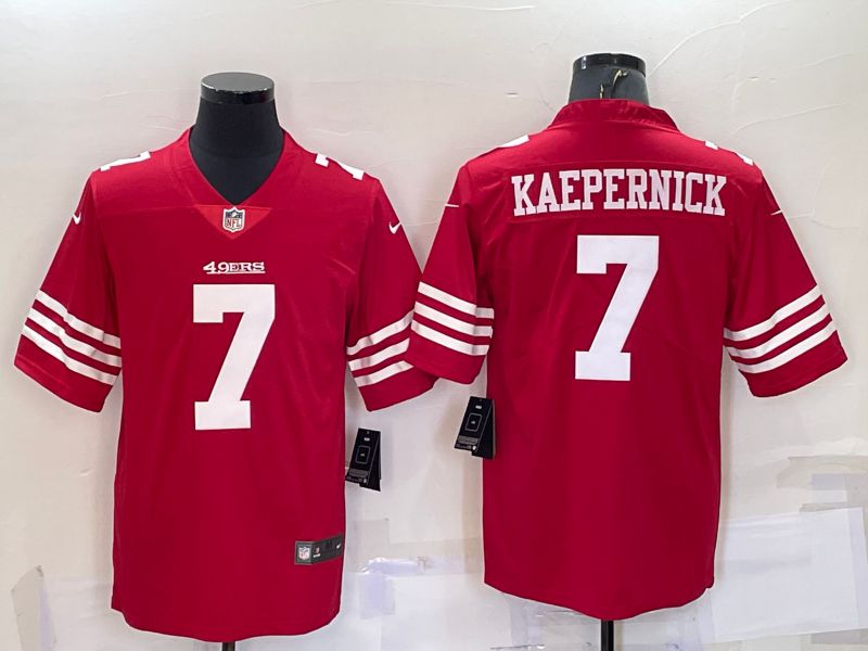 Men San Francisco 49ers #7 Kaepernick Red New 2022 Nike Limited Vapor Untouchable NFL Jersey